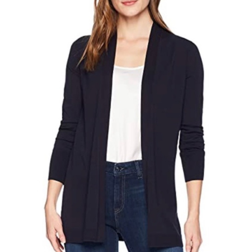 Lark & Ro Lightweight Open Front Navy Cardigan Sz Small